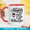 Angel with stethoscope| cute gift mug for nurse