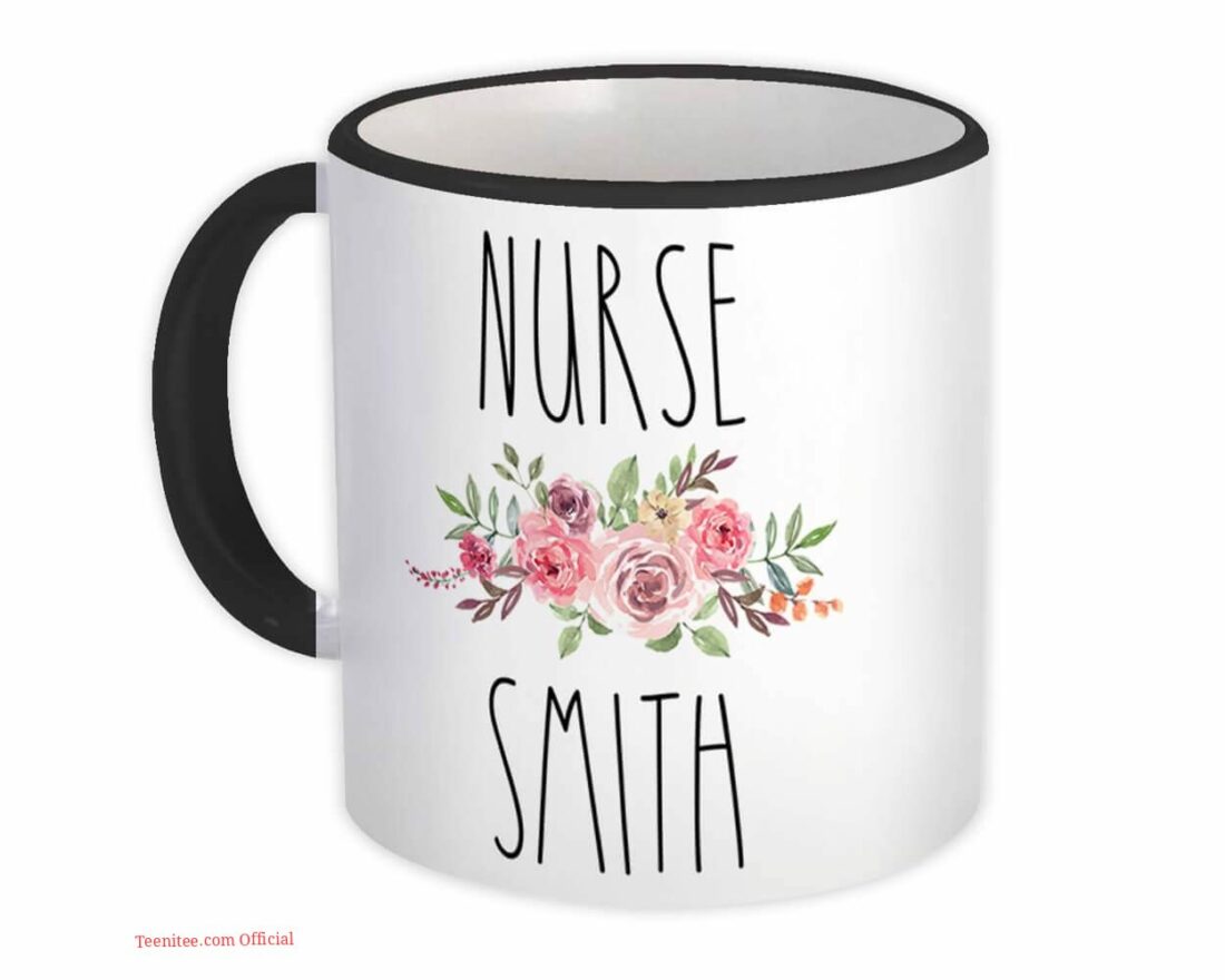 Beautiful floral mug| personalized mug gift for nurse - 15 oz