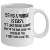 Being a nurse is easy| funny gift mug for your mom and wife - 11oz