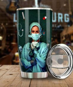 The nurse holding white rose| personalized gift tumbler for wife