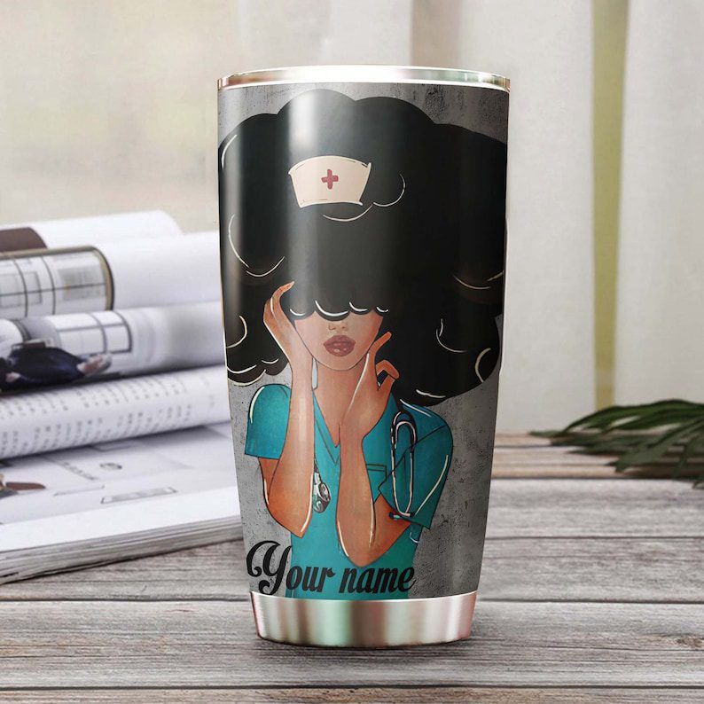 Black nurse, i am the storm| personalized gift tumbler