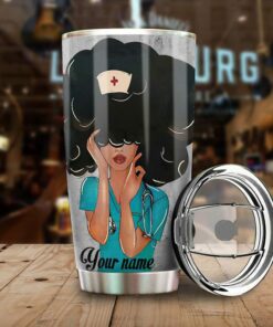 Black nurse, i am the storm| personalized gift tumbler - 30 oz