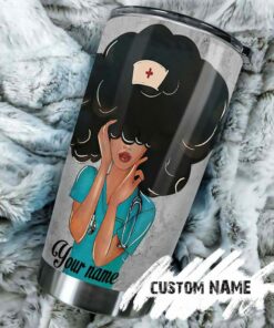 Black nurse, i am the storm| personalized gift tumbler