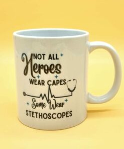 The hero wears stethoscopes| meaningful gift mug for nurse and doctor - 15 oz