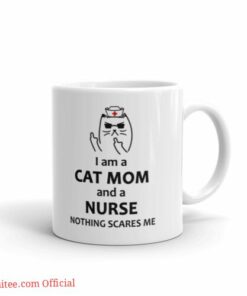 I am a cat mom and a nurse| funny gift mug for nurse