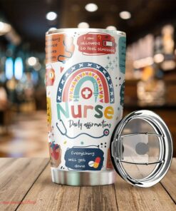Nurse daily affirmations| tumbler gift for nurse| cute gift