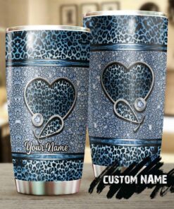 Diamond heart jewelry style| personalized gift tumbler for nurse