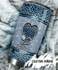 Diamond heart jewelry style| personalized gift tumbler for nurse