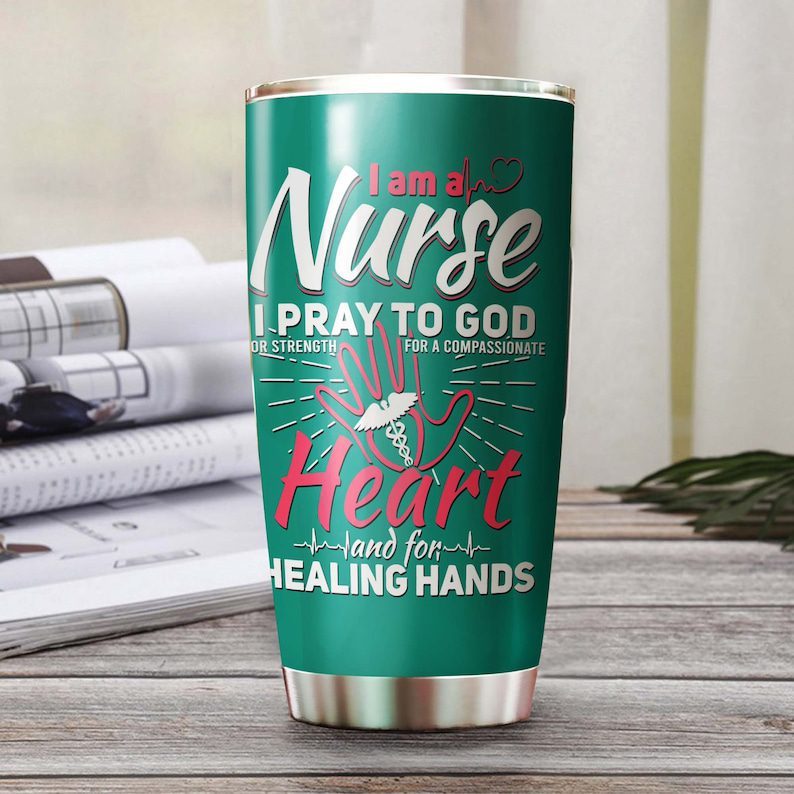 Nurse healing hands pray to god| personalized gift tumbler - 30 oz