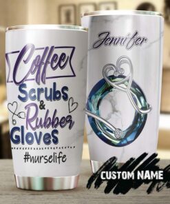Nurse loves coffee gemstone style| personalized gift tumbler