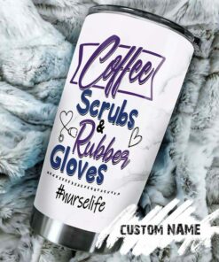 Nurse loves coffee gemstone style| personalized gift tumbler