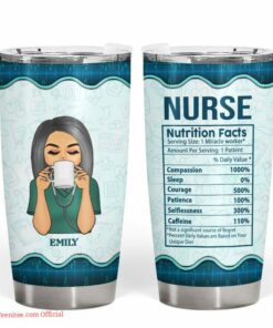 Nurse nutrition fact - personalized tumbler gift  for nurse