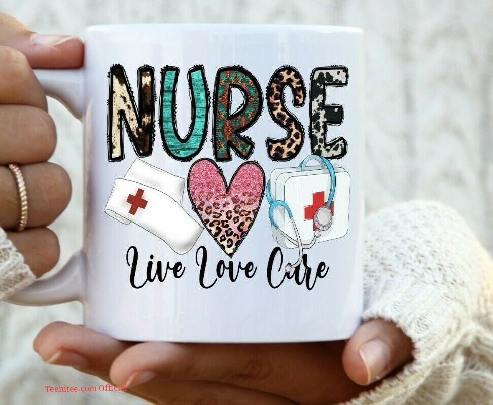 Nurse with pink leopard heart mug| lovely mug gift for your love - 15 oz