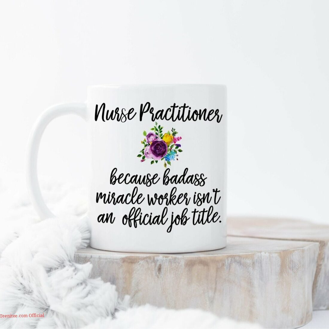 Nurse practitioner with floral| cute gift mug for girlfriend - 15 oz
