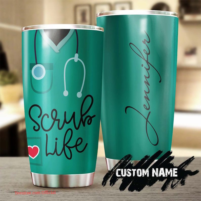 Nurse uniform scrub life| personalized nurse tumbler