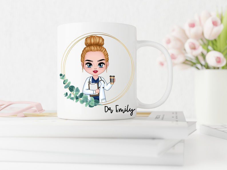 Personalised chibi best nurse ever| gift for mom and wife - 15 oz