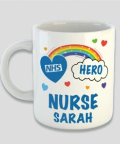 Personalised nhs hero rainbow| cute mug gift for nurse - 15 oz