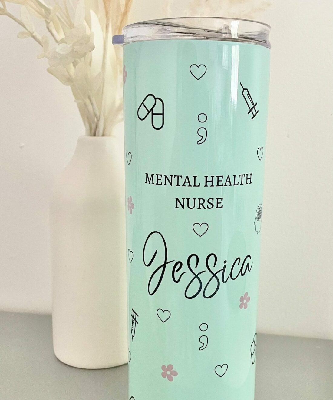 Personalised mental health nurse thermal| best tumbler gift - 30 oz