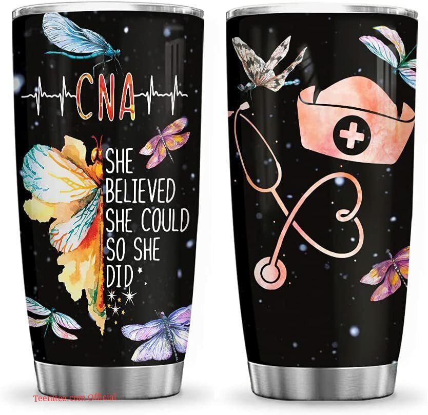 She believe she could so she did| tumbler gift for nurse - 30 oz