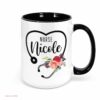 Stethoscope heart shape and floral| personalized mug gift for nurse - 15 oz