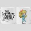 Superhero wears scrub| personalized gift mug for nurse