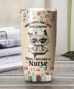 Sweet and innocent nurse cat| personalized tumbler gift for wife - 30 oz