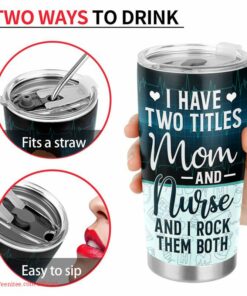 Wife mom nurse - personalized tumbler gift for nurse