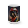 Weiner dog firefighter white mug gift for man woman - teenitee