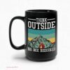 “funny ‘think outside no box required’ coffee mug gift for hikers – get your hiking fix with teenitee”