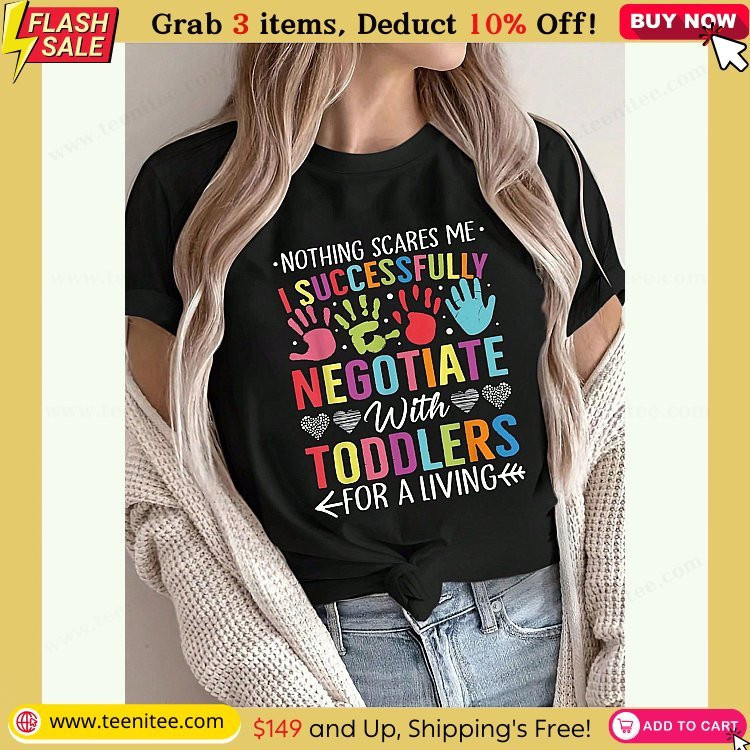 100 cotton childcare teacher negotiate with toddlers daycare round neck short sleeve t shirt for women top graphic tees women tops 340.jpg