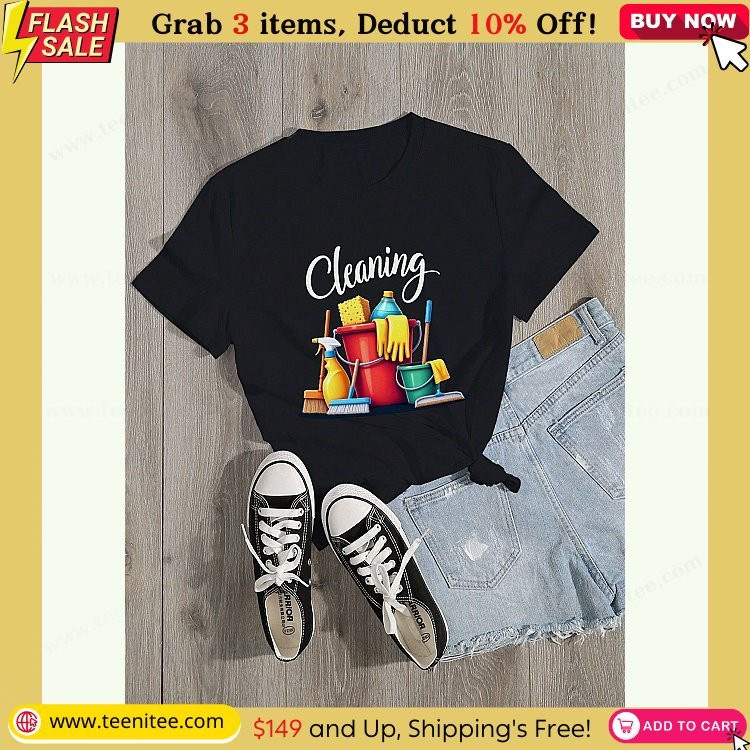 bucket collection of cleaning items pure cotton womens t shirt comfort fit 342.jpg