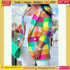 buttoned contrast color multi colored plaid plus size three quarter sleeves notched collar outerwear blazer multicolor 4xl 211.jpg