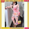casual floral springfall polyester no elasticity mid waist elastic waist long pocket stitching pants for women 751.jpg