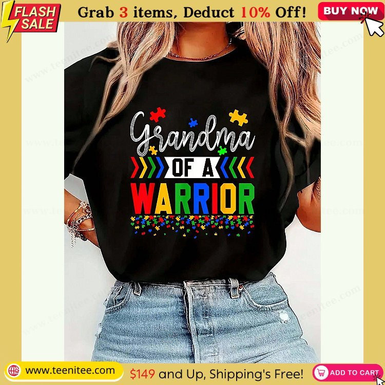 grandma of a warrior awareness ribbon puzzle pieces t shirt print t shirt casual crew neck short sleeve comfort tee top for spring summer womens clothing 193.jpg
