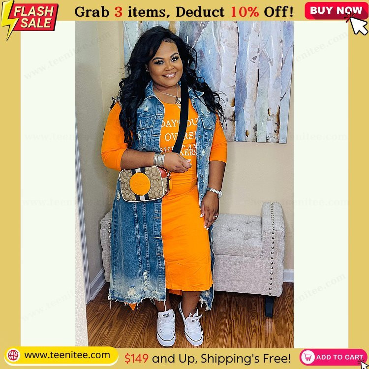orange long tshirt dress small 709.jpg