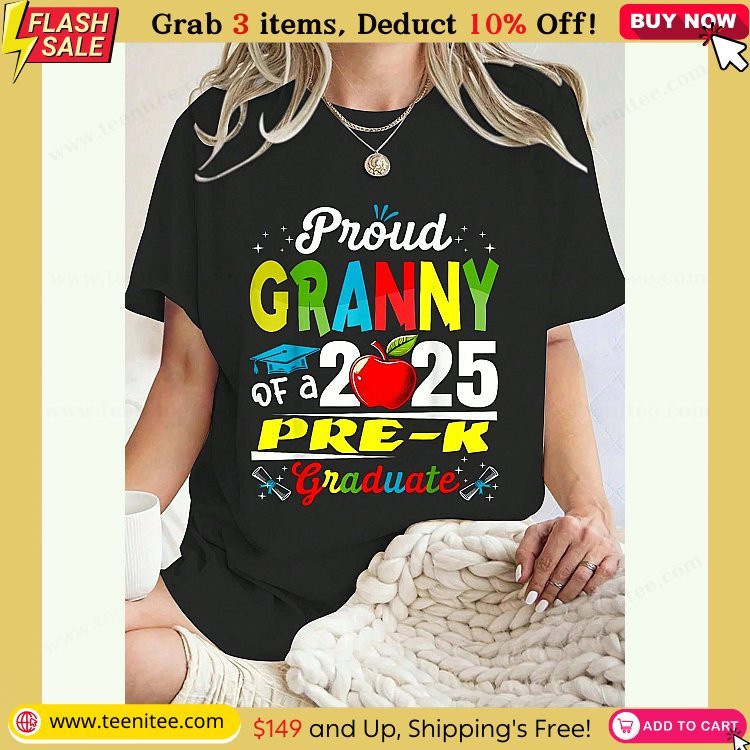 proud granny of 2025 pre k graduate fathers day graduation t shirt summer tops short sleeve round neck casual top for summer spring womens clothing 216.jpg