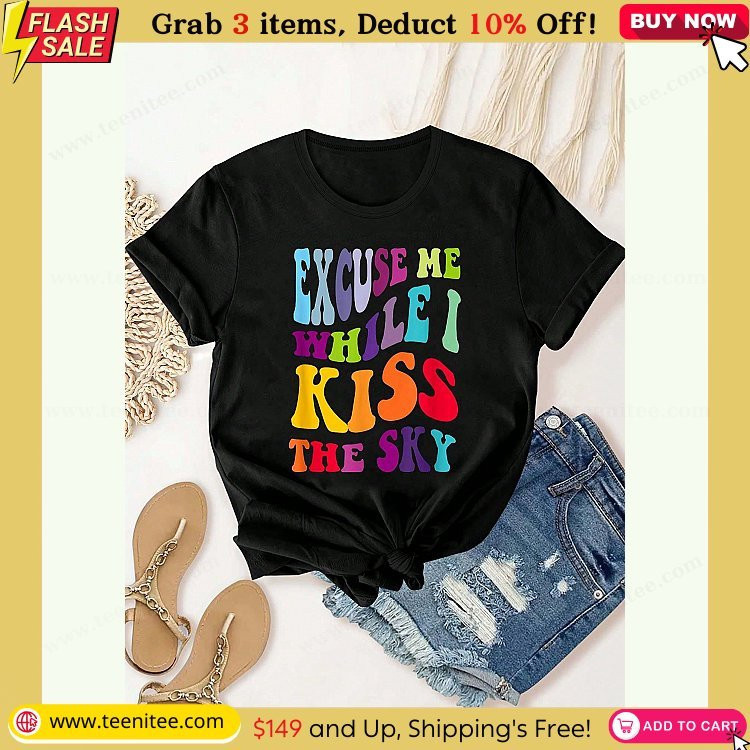 summer tops excuse me while i kiss the sky retro hippie hippy colors short sleeve round neck casual top for summer spring womens clothing 205.jpg
