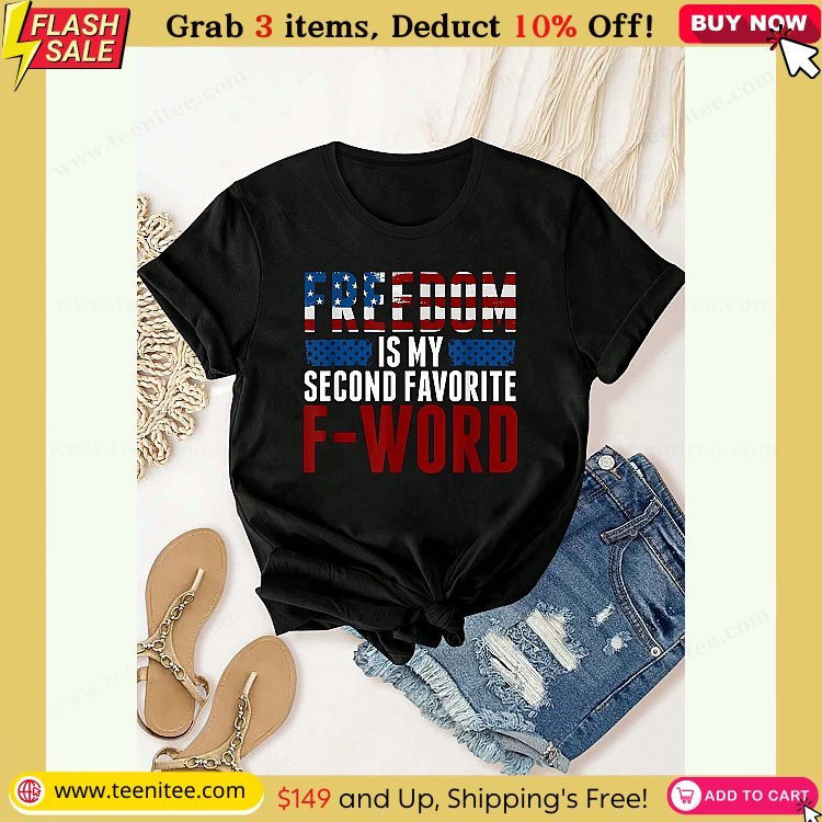 summer tops freedom is my second favorite f word short sleeve round neck casual top for summer spring womens clothing 214.jpg