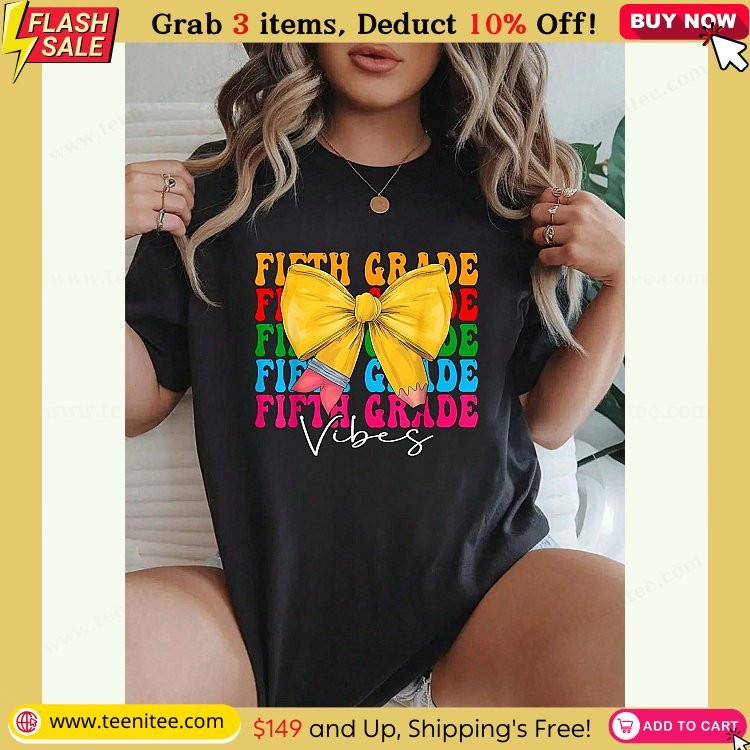 t shirts women fifth grade vibes teacher student pencil bow back to school t shirt beach summer shirts women clothes black top 51.jpg