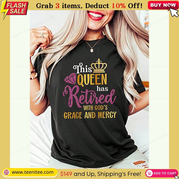 unisex 100 cotton round neck short sleeve t shirts this queen has retired with gods grace and mercy graphic crop tops basic tees 548.jpg