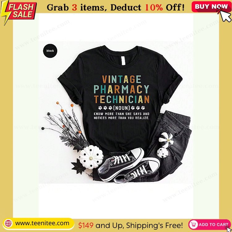 vintage pharmacy technician t shirt funny retro pharmacy tech gift for her tee 611.jpg